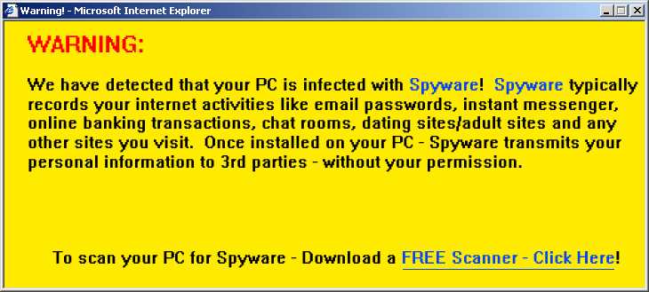 A common spyware ad.